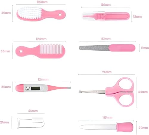 Baby Grooming Kit, Infant Safety Care Set with Hair Brush Comb Nail Clipper Nasal Aspirator,Baby Essentials Kit for Newborn Girls Boys (Pink Baby Grooming kit) - Image 4