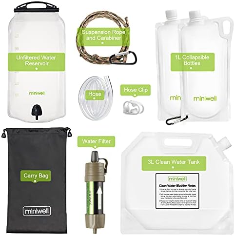 Miniwell Ultralight Gravity Water Filter Straw - Versatile Hiker Kit with Reservoir and Bottles. Emergency Hurricane Storm Supplies - Image 2