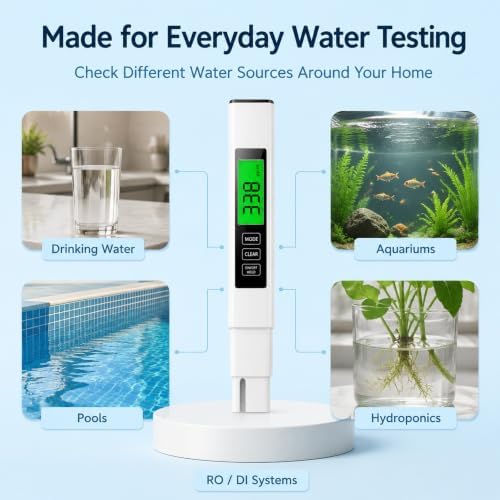 3 in 1 TDS Meter, EC/TDS/Temp Water Tester for Drinking Water, 0-999 PPM - Image 6