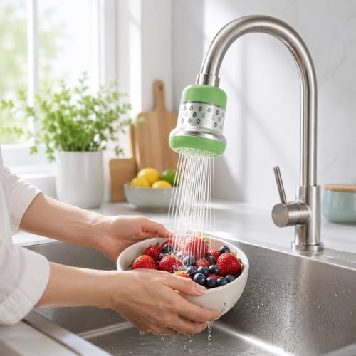 M METERXITY 4-Pack Mushroom Shaped Faucet Water Filter, Brown/Green - Image 5