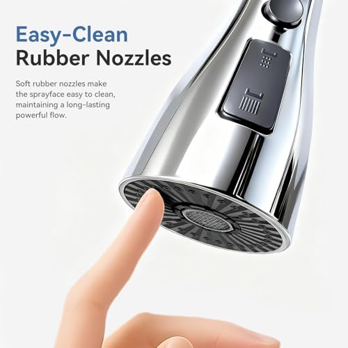 Kitchen Faucet Head Replacement with 3 Modes, Pull Down Spray Head for Kitchen Faucet, Kitchen Sink Sprayer Replacement Compatible with Moen, American Standard, Kohler Faucets - Image 6