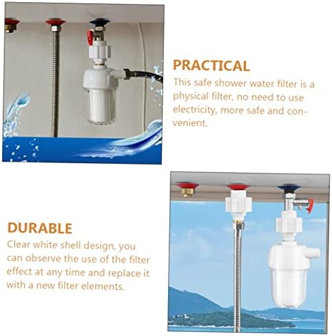 Home Water Faucet Filter System for Shower Heads White Plastic - Image 2