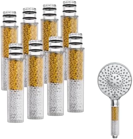 SR SUN RISE Shower Filter for Handheld Shower Head, NSF Certified 8 Pack Replacement Filters for Hard Water Remove Chlorine and Harmful Substances Only Fits SR SUN RISE Shower Head by SRSUNRISE