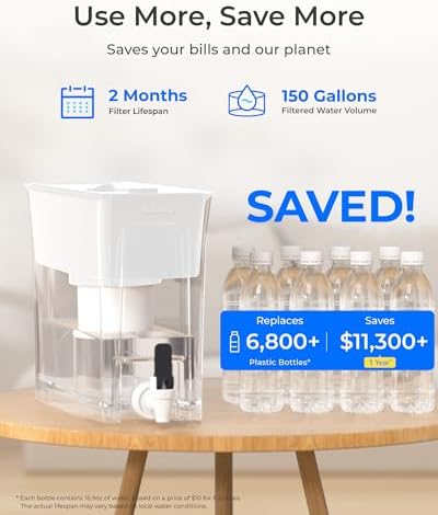 Waterdrop WFD-02W 35-Cup Water Filter Dispenser, Fluoride Reduction, White - Image 6