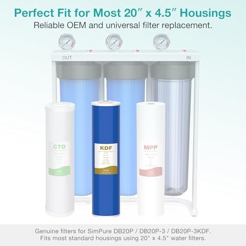 SimPure 20" x 4.5" Whole House GAC Carbon and KDF Water Filter Cartridge - Image 4