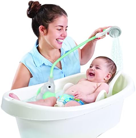 Yookidoo Baby Bath Shower Head - Elephant Water Pump and Trunk Spout Sprayer - One Handed Flow Control for Newborn Babies in Tub Or Sink (Turquoise) - Image 5