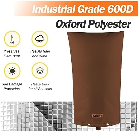 TOHONFOO Backflow Preventer Cover, Pipe Freeze Insulation, 14"Wx26"H, Brown - Image 6