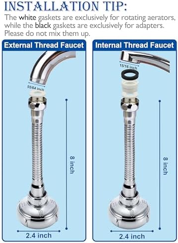 UFO-shaped 360° Swivel Kitchen Faucet Extender,Anti-Splash Dual-function Kitchen Faucet Sprayer Attachment,Large-diameter Shower Head Sink Aerator,Water Saving-8 Inch - Image 6