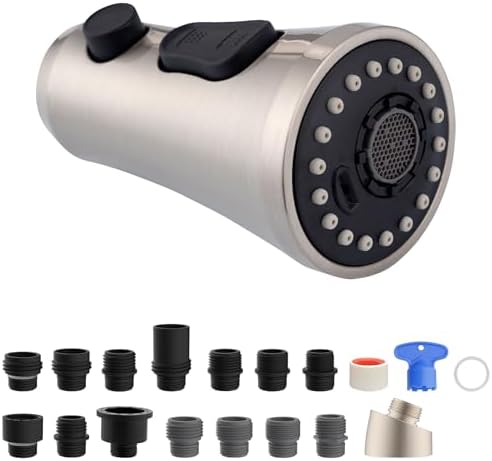Hibbent Pull Down Kitchen Faucet Head Replacement with 15 Adapters by Hibbent