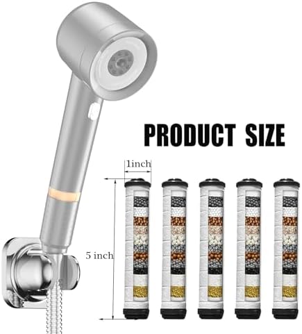 Shower Filter for Handheld Shower Head Shower Filter Replacement High Pressure Handheld Shower Heads Filter Set of 5 Replacement Filters for Hard Water Remove Chlorine and Harmful Substances - Image 2