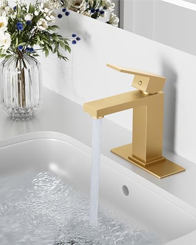 Midanya Bathroom Faucets 1 Hole Single Handle,Brushed Gold - Image 2
