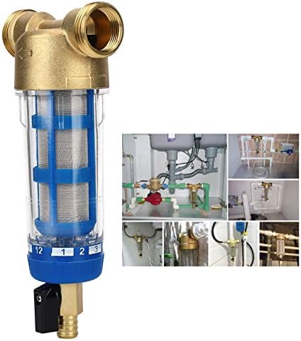 Alomejor Spin Down Sediment Water Filter 50 Micrometer Reusable PreFilter for Whole House, Suitable for Water Heater, Solar Energy, 8.3"x3.5"x2.2" G1 MNPT + G3/4 FNPT - Image 2