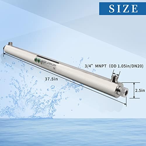 12GPM Ultraviolet Water Filter, 55W,110V,+1 Extra UV Tube - Image 4