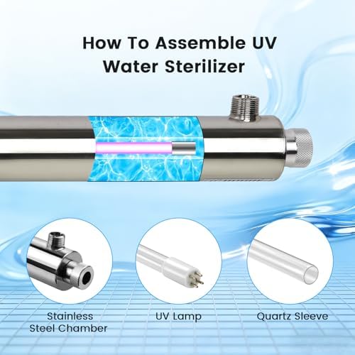 12 GPM Whole House UV Water Filter，uv Light Water Purifier with 1 Extra UV Tube， 55W Ultraviolet Purifier for RO Systems, 3s to Fill a 200ml Water Cup - Image 5