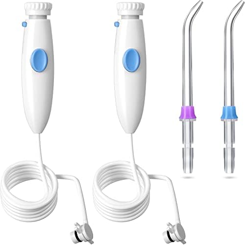 BBTO Oral Hygiene Accessories Standard Water Hose Plastic Handle with Water Flosser Replacement Jet Tip, Compatible with Waterpik Oral Irrigator WP-100 WP-300 WP-660 WP-900 (4 Pieces) by BBTO