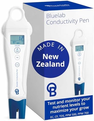 Bluelab PENCON Conductivity Pen and Digital TDS Meter, Water Tester for Temperature and Nutrient (CF, EC, PPM 500, PPM 700), TDS Testing Kit for Hydroponic System and Indoor Plant Grow by Bluelab