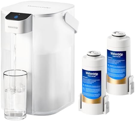Waterdrop ED01W Electric Water Filter Pitcher with 2 Filters, 15-Cup, White by Waterdrop
