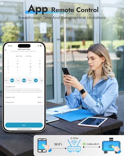Insoma 2-Zone WiFi Water Timer for Garden Hose, WiFi Hose Timers with Brass Inlet, No-Gateway 2.4GHz Remote APP & Voice Control (Alexa/Google), Rain Delay & Manual Mode for Yard Lawn Garden Watering - Image 2