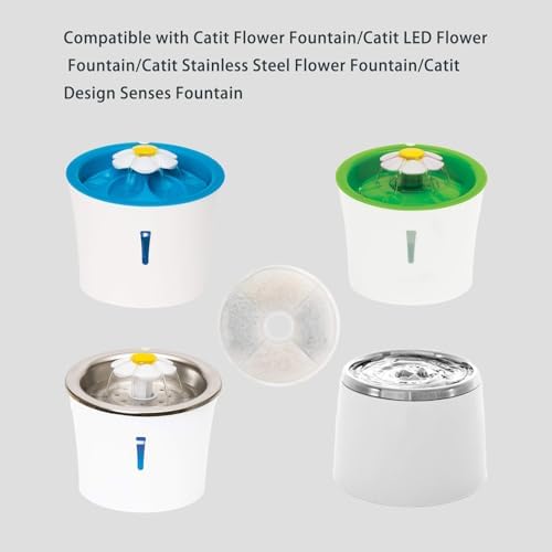 6 Pack Cat Water Fountain Filters for Catit, Triple Action Replacement Filters for Catit Flower Fountain and Catit Stainless Steel Fountain - Image 2