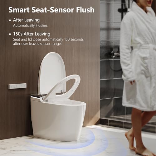 DeerValley Smart Toilet with Bidet Built in, Voice Control, Spa Wash, Auto Open/Close, Pump Assisted, Water Filter, Foam Shield, Dryer, Deodorization, ADA Height Japanese One-Piece Toilet for Bathroom - Image 3
