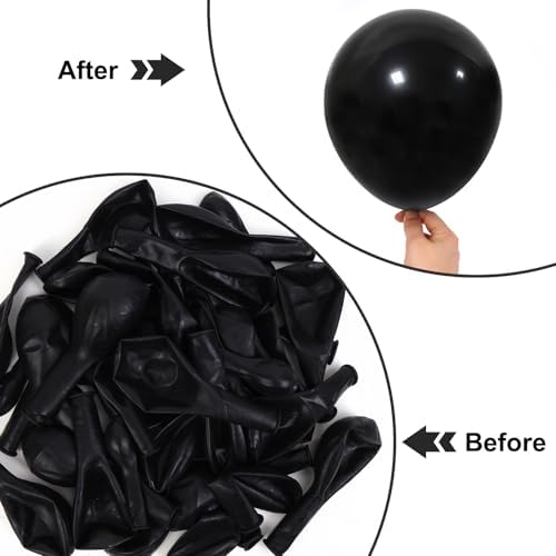 APLANET 150pcs Black Balloons Different Sizes 18 12 10 5 Inch, Latex Balloons for Black Themed Birthday Wedding Baby Shower Party, Black History Month, Grad Anniversary Supplies, Arch Kit Decoration - Image 5