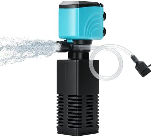 DaToo Aquarium Filter 15-35 Gallon Fish Tank Filter 210GPH Powerful Pump for Aquariums Adjustable Air Flow Submersible Internal Aquarium Filters for Pond Wavemaker Air Supply Freshwater and Saltwater by DaToo