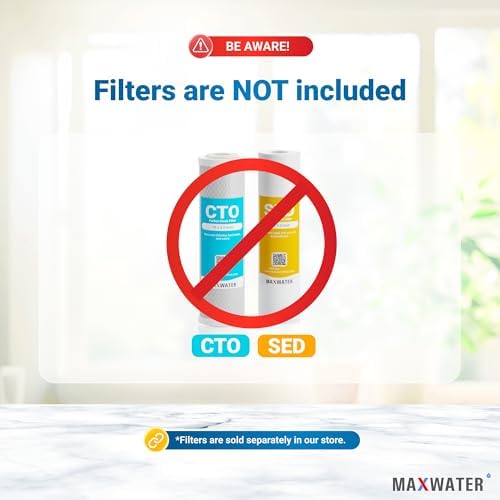 Max Water 10" 2 Stage Whole House Standard Home Water Filter System 3/4" Inlet Clear Filter Housing Variation, Supports 10" x 2.5" Water Filters (Clear, NO Filters) - Image 3