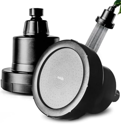 Eskiin Filtered Shower Head - Best Shower Head With Filters For Healthy Hair & Skin - High Pressure Water Softener For Hard Water - Reduce Dandruff, Protect Colored Hair, And Soothe Dry Skin (Black) by Eskiin