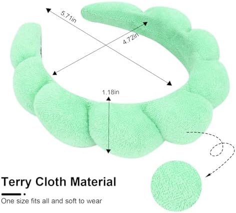 Spa Headband, 3 Pack Soft Terry Cloth Hairband for Washing Face, Skincare Headbands Makeup Headband, One Size Fits Most, Women - Image 2