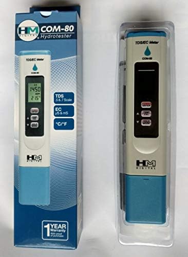 HM Digital COM-80 Electrical Conductivity (EC) and Total Dissolved Solids Hydro Tester, 0-5000 ppm TDS Range, 1 ppm Resolution, +/- 2% Readout Accuracy - Image 4