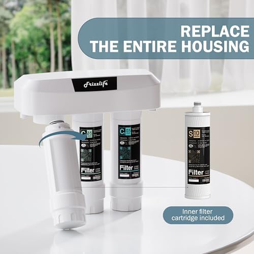 Frizzlife SKP-HF Replacement Housing Kits (4 Pack) With Filter Cartridges Inside for SK99 and SP99 Under Sink Water Filter System - Image 3