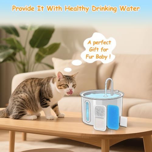18 Set Cat Fountain Replacement Filters Compatible with oneisall PWF-001 2L/67oz Stainless Steel Pet Water Fountain Filters with Replacement Pre-Filter Pump Sponges - Image 6