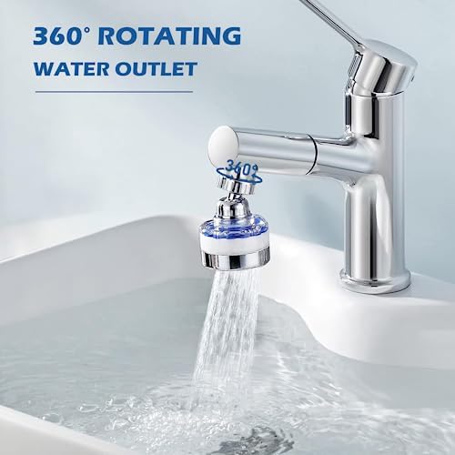 2 Pack Sink Water Filter Faucet: Bathroom Sink Filter - 360° Rotating Faucet Filters Purifier Kitchen Tap Filtration Removes Chlorine Fluoride Heavy Metals Hard Water for Home Bathroom & Kitchen - Image 3