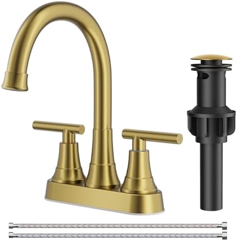 FORIOUS Centerset Brushed Gold Bathroom Faucet 4 Inch, Gold Vanity Faucet by FORIOUS