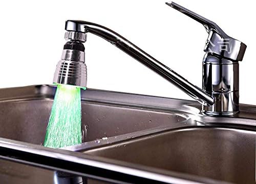 2 Package Swivel 3-Color Temperature Sensitive LED Water Faucet Light Water Stream Color Changing Faucet Tap Sink Faucet for Kitchen and Bathroom - Image 5