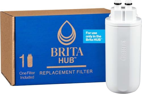 Brita Hub Replacement Water Filter,BPA-Free,Replaces 900 Plastic Water Bottles,Lasts Six Months or 120 Gallons,Includes 1 Filter,Kitchen Essential,White,(Pack of 6) by Brita