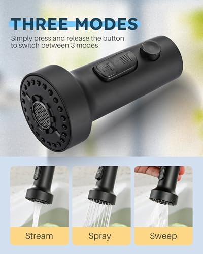 ARCORA Stainless Steel Kitchen Faucet Head with 13 Adapters, 3 Modes - Image 6