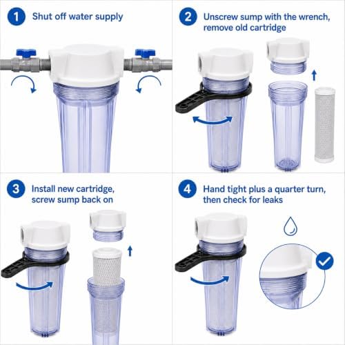 CFS Water Filter Housing Kit, 10 x 2.5 in, 1/4 in NPT, Carbon Block - Image 3