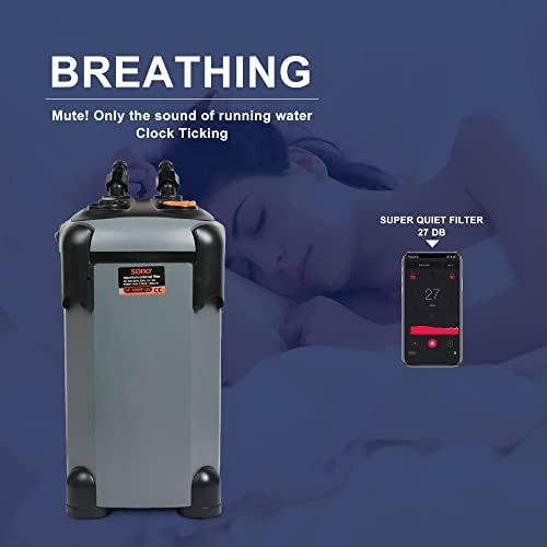 SUNWEN Aquarium External Ultra-Quiet Canister Filter, Fish Tank Water Circulation Filter with Filter Media 171/225/266/317/397GPH - Image 3