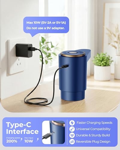 Water Jug Pump for 5 Gallon Bottle – Portable Electric USB-C Charging Dispenser, Dual Powerful Motors, Fast Flow, Fits 2-5 Gallon Jugs – Ideal for Home, Office, Camping, RV, Blue - Image 6