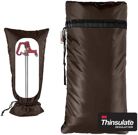 XXL Outdoor Faucet Covers for Winter, 3M Thinsulate Insulation Faucet Freeze Protector, 25”H x 13”W for Garden Lawn Faucets & Yard Hydrant, Waterproof Insulated Spigot Cover Faucet Sock – Brown by DEMEDO