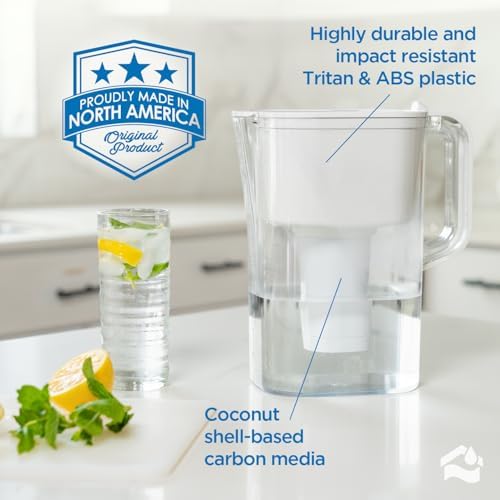 HOMEWATER 10-Cup Pitcher Filter (White) – BPA-Free, High-Capacity 2.4L Pitcher with Fast-Flow Carbon Filter, Wide Mouth for Easy Pouring, Removable Filter Replacement, Locking Lid, and Dishwasher-Safe - Image 6