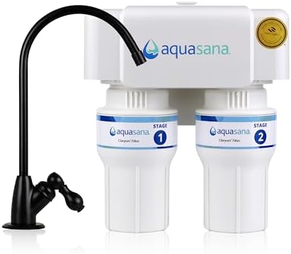 Aquasana Under Sink Water Filter | Claryum 2-Stage Filtration | AQ-6200-MB by Aquasana