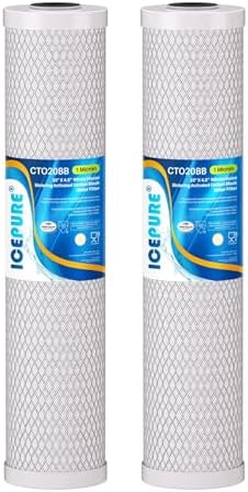 ICEPURE 1 Micron 20" x 4.5" inch Whole House Carbon Filter Cartridge,2 Pack by ICEPURE