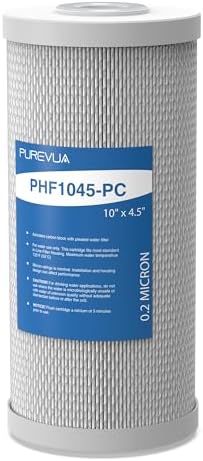 0.2 Micron 10" x 4.5" Whole House Sediment and Carbon Water Filter by Purevua