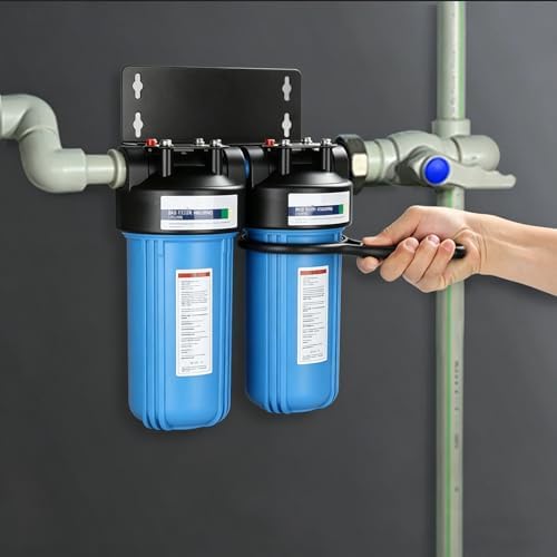 2-Stage Whole House Water Filtration System, 10"×4.5'' Universal Housing, 1" Inlet, Includes PP Cotton and FOF Activated Carbon Filter Element - Image 6