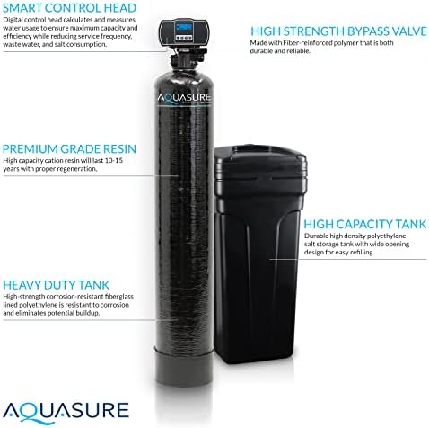 Aquasure 32,000 Grains Whole House Water Filter Bundle with Automatic Digital Metered Control Softener and 75 GPD RO Reverse Osmosis Drinking System | Removes Hardness | Ideal for 1-3 bathrooms - Image 5