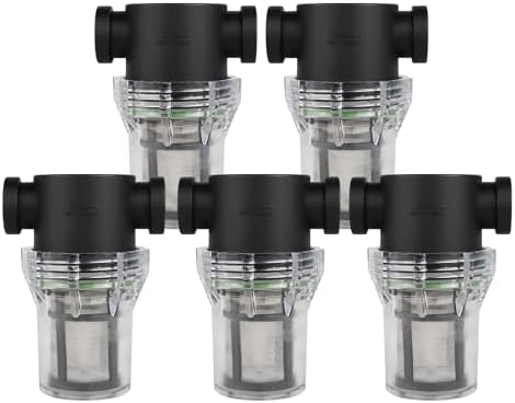 SEAFLO 1/2" Female NPT in-Line Strainer with 100 Mesh Stainless Steel Filter Screen – Clear Bowl for Easy Cleaning | Model SF-ST-12 (5-Pack) by SEAFLO