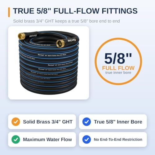 FEVONE Kink Free Garden Hose 50 ft, Heavy Duty Water Hose - Image 3