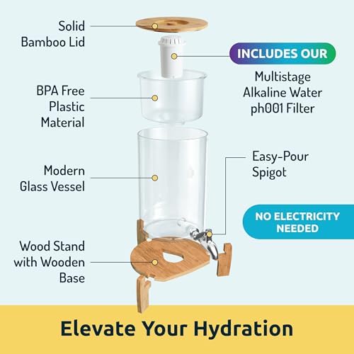 Invigorated Water pH Recharge Glass Alkaline Water Filter Dispenser System - Image 5